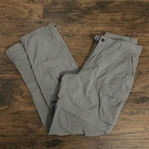 REI size 12 hiking pants shorts adjustable grey/army green